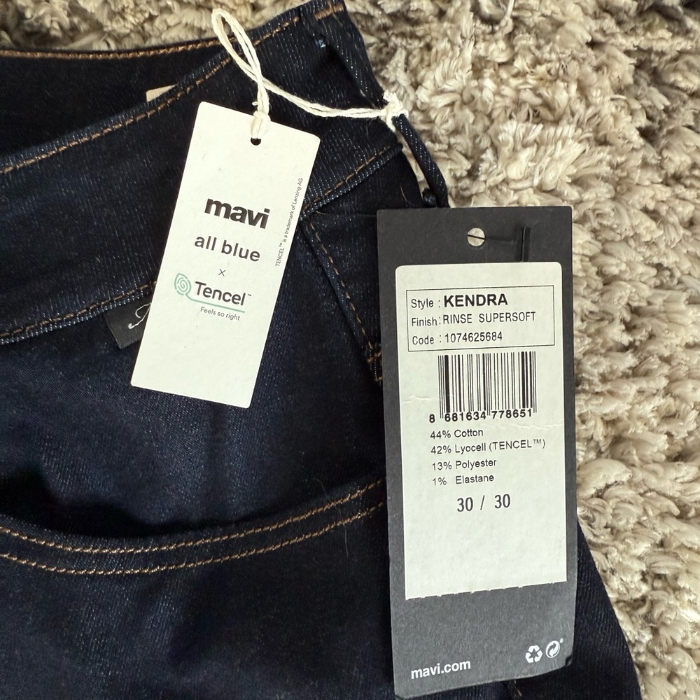 Mavi “Kendra” High-Rise Straight Leg Jeans – Size 30/30 | Brand New with Tags - Picture 2 of 5